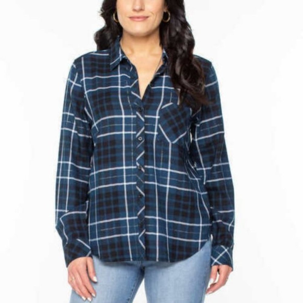Well Worn Ladies' Flannel Shirt in Blue